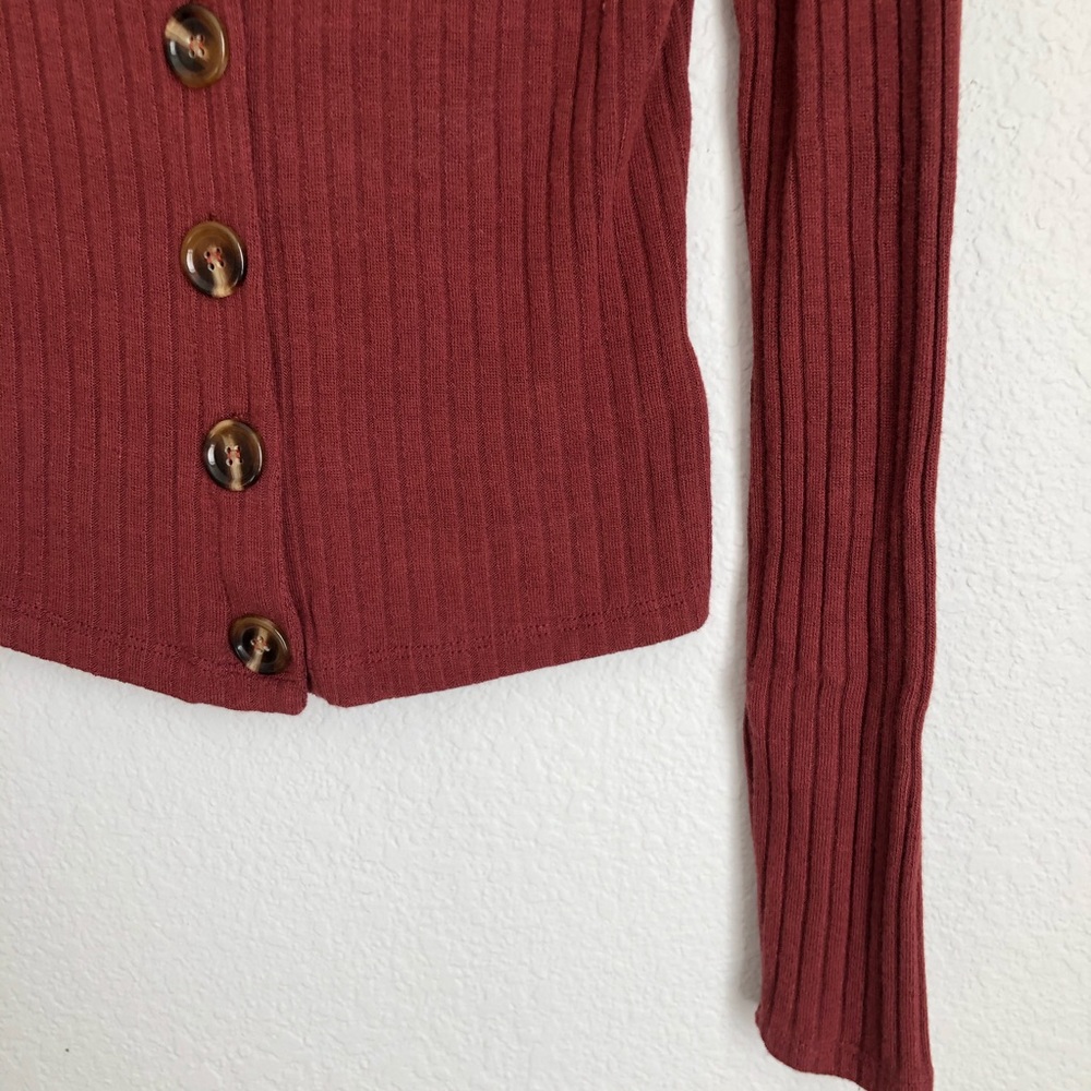 Out From Under Ribbed Button Front Cardigan - image 2